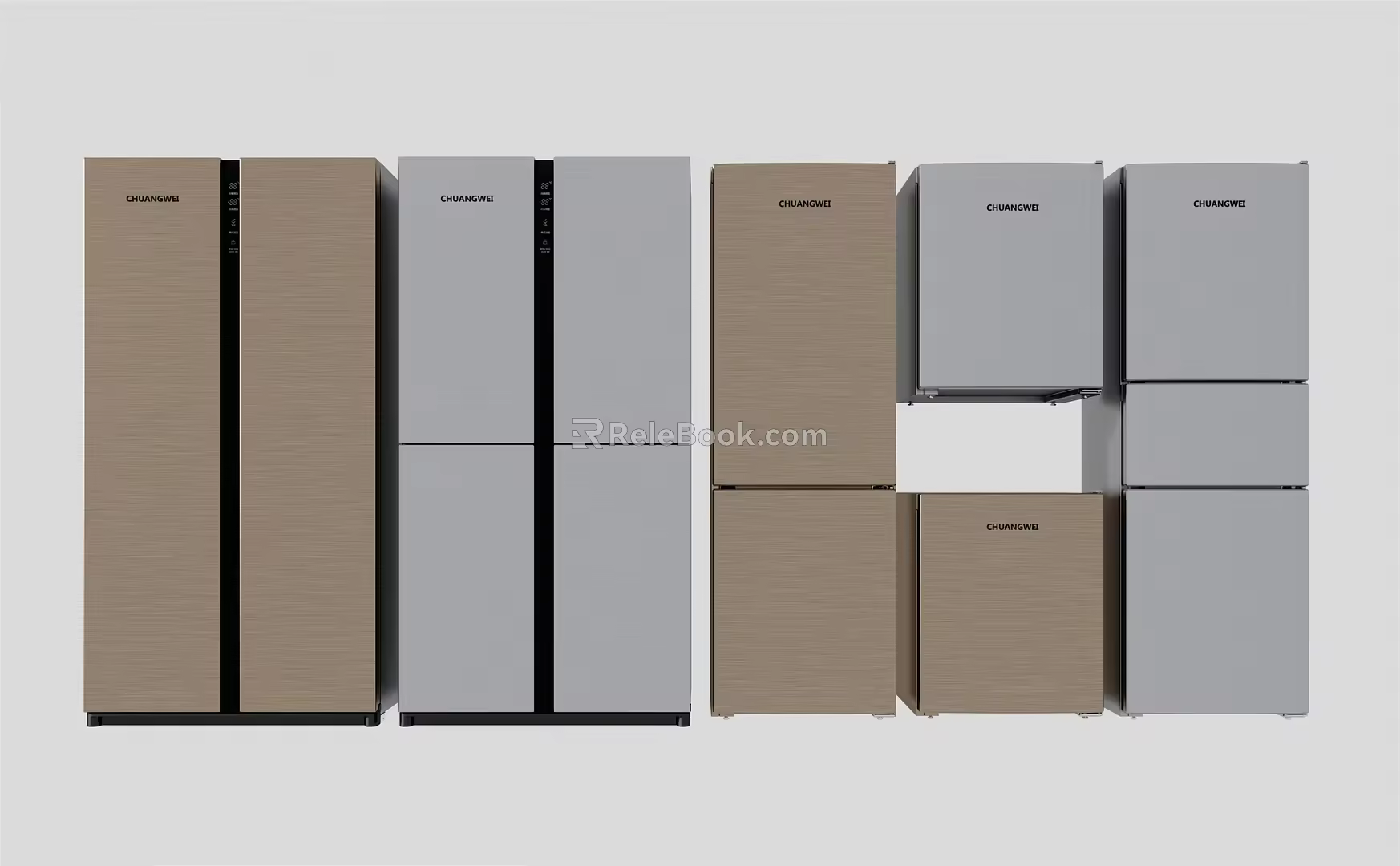 Modern refrigerator combination 3d model