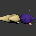 Cartoon Girl With Purple Pigtails Holding Crescent Moon And Stars