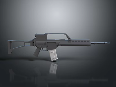 Modern Tactical Rifle With Gray Body Detachable Magazine And Scope Mount 3d model