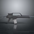 Modern Tactical Rifle With Gray Body Detachable Magazine And Scope Mount