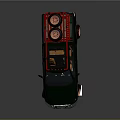 Green Pickup Truck With Red Roof Rack Spare Tire Storage Boxes And Copper Wheels