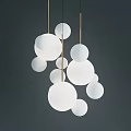 Modern White Spherical Chandelier With Multiple Hanging Globe Lights Design 3d model