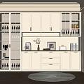 Modern Luxury Wine Cabinet Design With Glass Doors LED Lighting And Wine Bottles