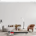 Modern sofa coffee table combination 3d model