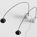 Modern Arched Floor Lamp With Black Pole And Conical White Shade Design