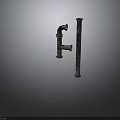 Hardware Tools Industrial Metal Pipe Fittings Elbow And Straight Pipe Textured Surface Gray Background Design