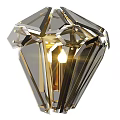 Modern Crystal Wall Lamp With Geometric Design And Gold Accent Lighting