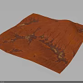 Red Textured Terrain Model With Irregular Surface Patterns And Color Variations 3d model