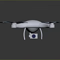 White Body Quadcopter Drone With Blue Propellers And Camera Design 3d model