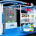 Heineken 00 Interactive Zone Exhibition Stand With Neon Lights Racing Flags Cones And Tools