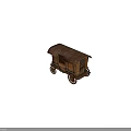 Vintage Wooden Carriage With Classic Design Lattice Windows And Wooden Doors On Wheels