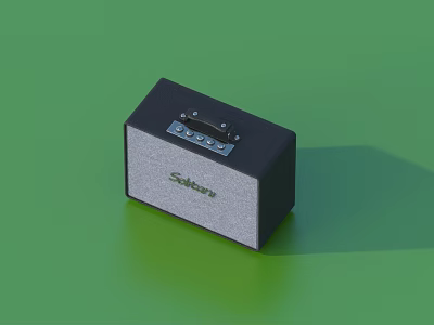Sleek Sokano Portable Speaker With Black Gray Design And Control Panel Buttons 3d model