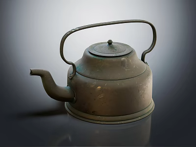 Classic Vintage Copper Kettle With Traditional Handle Spout And Stovetop Design For Daily Use 3d model