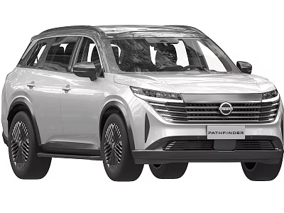 Nissan Pathfinder White SUV With Modern Front Design And Sleek Body Lines 3d model