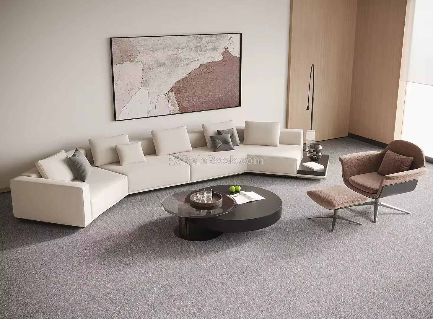 Modern Office Sofa Coffee Table Reception Sofa Coffee Table 3d model