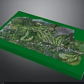 Three Dimensional Green Landscape Model With Terrain Paths And Facilities