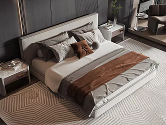 Modern style commodity bed 3d model