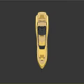 Yellow Modern Luxury Yacht With Black Top Sleek Design And Reflective Surface