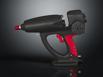 Black And Red Toy Weapon With Ergonomic Handle And Muzzle Design Feature 3d model