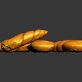 Golden Twisted Baked Bread Rolls With Crispy Surface And Fluffy Texture 3d model
