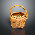 Practical Handwoven Wicker Basket With Sturdy Handle And Braided Texture For Daily Use