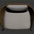 Rattan Wicker Chair With White Cushion And Modern Design