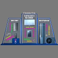Equipment Exhibition Stand With Main Unit Display Accessories Area And Fan Component
