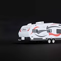 Eagle Travel Trailer With White Exterior Red Gray Graphics And Windows 3d model
