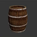 Vintage Wooden Barrel With Metal Hoops For Home Storage And Decor