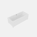 Elegant White Freestanding Bathtub With Modern Minimalist Design And Sleek Surface