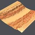 Natural Landscape With Layered Rock Formations And Warm Earthy Tones