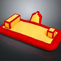 Vibrant Kids Soft Furniture With Red Frame Yellow Play Area And Comfortable Design