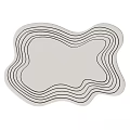 Modern Square Rug With Wavy Lines And Neutral Gray White Design 3d model