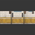 Architectural Model With White And Yellow Wall Modules And Classical Decorative Windows