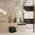 Modern Clothing Store Interior With Display Racks Mirrors Staircase And Green Plants