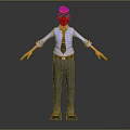 3D Human Character Wearing Glasses Shirt And Tie Standing With Arms Outstretched On Black Background