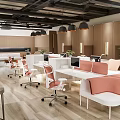 Modern Office Interior With Green Living Wall Bookshelves And Comfortable Seating Area