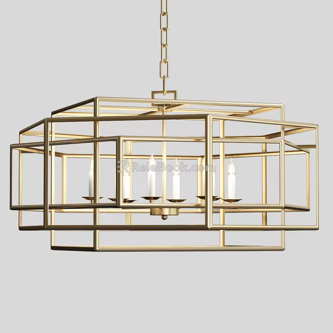 Post-modern chandelier 3d model