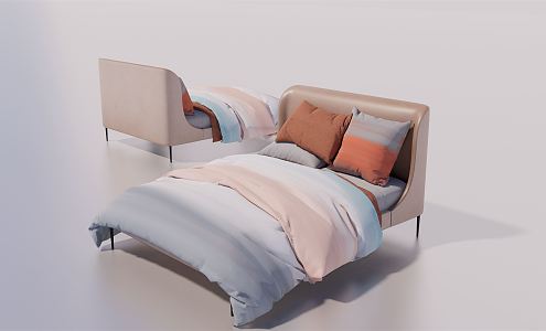 Modern Single Bed Children's Bed 3d model