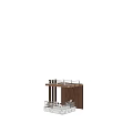Elegant Reception Desk Designed With Marble Countertop Wooden Decorative Panels And Glass Display Cases
