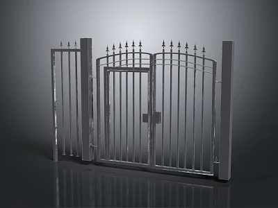 Modern gate iron gate iron gate large iron gate security gate 3d model