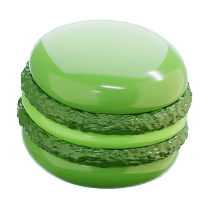 Modern Macaron Bread Matcha Bread Food Cartoon Food 3d model