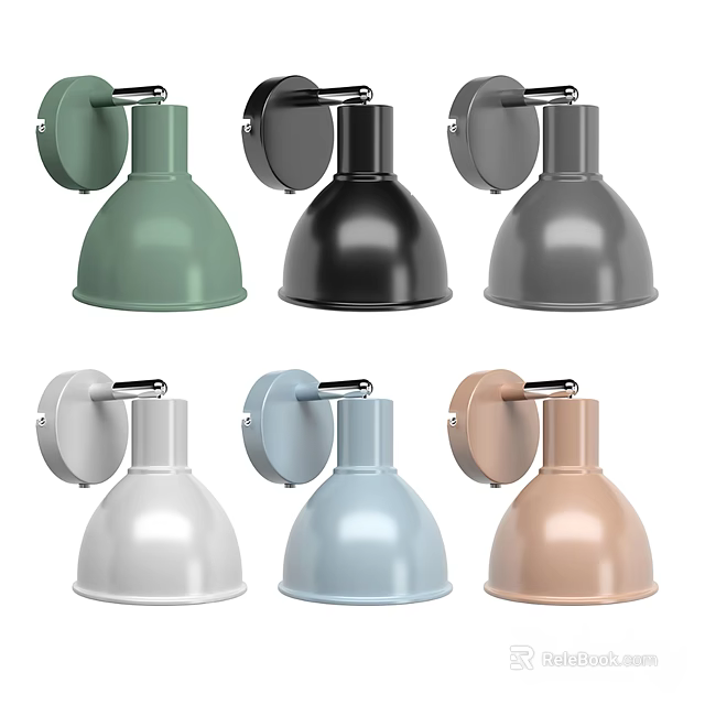 Modern Wall Mounted Lamps In Various Colors For Interior Decoration 3d model 