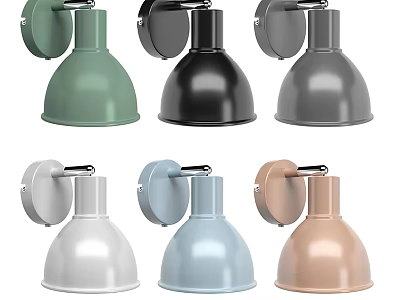 Modern Wall Mounted Lamps In Various Colors For Interior Decoration 3d model