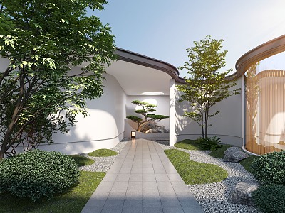 New Chinese Courtyard Landscape 3d model