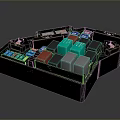 Practical Colorful Household Organizer Featuring Multicolored Blocks And Multiple Storage Compartments