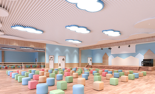 Modern Kindergarten Multi-function Room 3d model