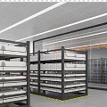 Industrial Warehouse Interior With Multi Tiered Racking Storage Units And Spacious Layout 3d model