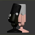 Stylish Modern Pink And Black Microphones With Sleek Stand Design For Recording