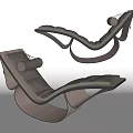 Modern Lounge Chair With Curved Frame And Comfortable Gray Fabric Design